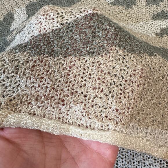 POL Women's Size Small Oversized Camo Loose Waffle Knit Sheer Top or Mini Dress - Picture 9 of 11